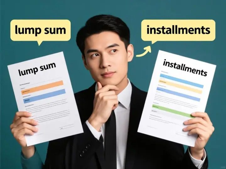 Choosing between lump sum and installment options
