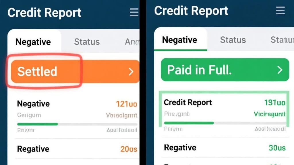 Comparison between settled and paid in full report status