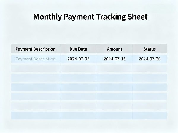 Debt payment tracking template