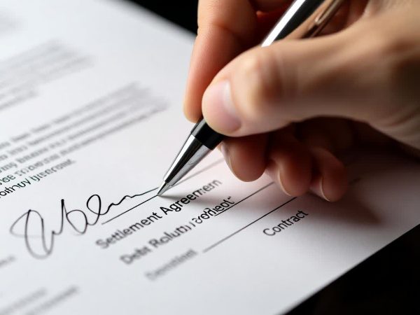 Signing credit card debt settlement contract