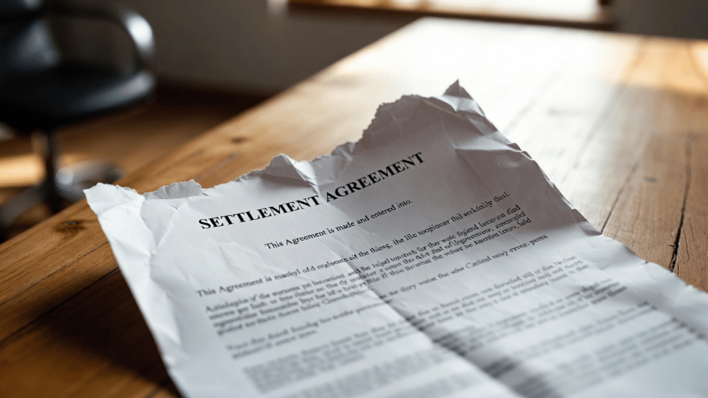 Broken or reversed settlement agreement