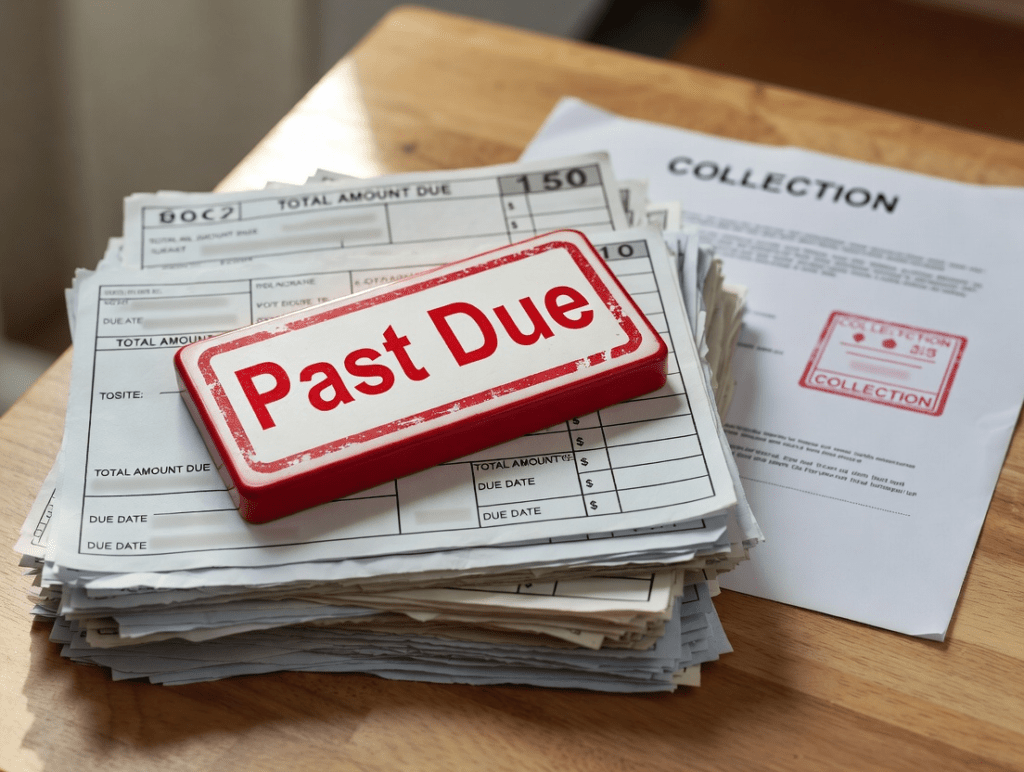 Debt collection notice and unpaid bills