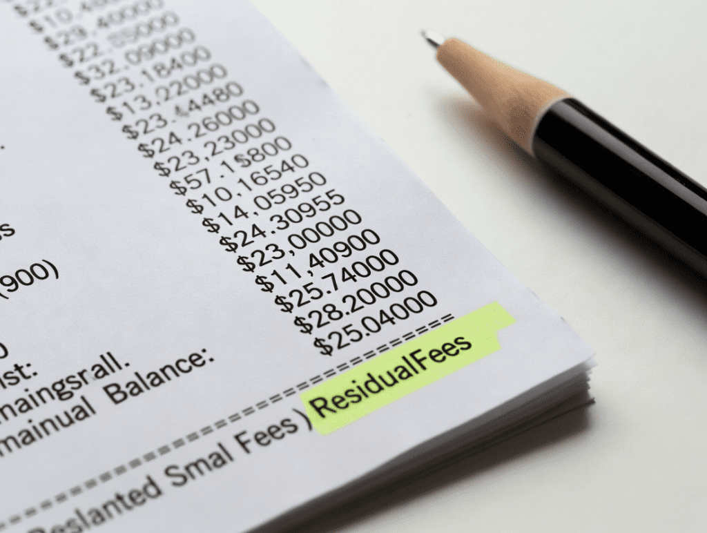 Residual balance after settlement