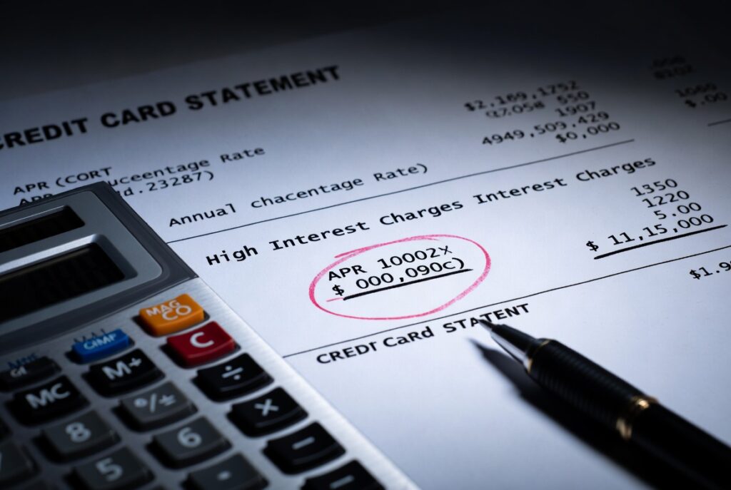 credit card debt high APR interest charges impact
