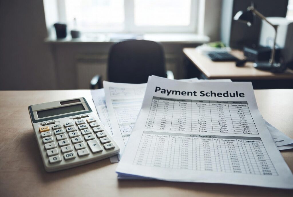 Payment schedule as per state rules