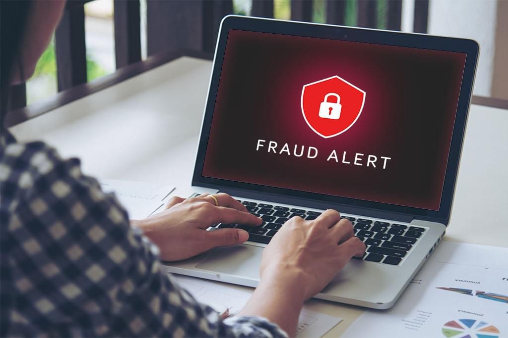 Debt settlement scam alert warning concept