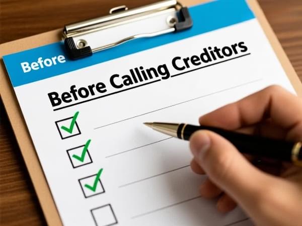 Preparation checklist for creditor calls