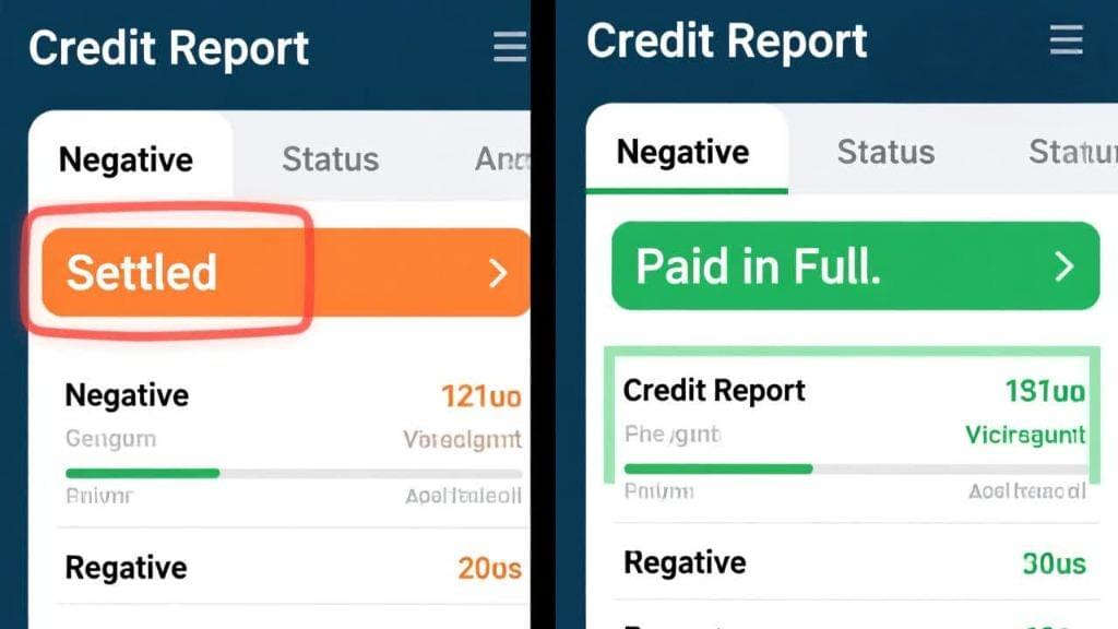 Comparison between settled and paid in full report status